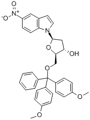 1-(5-O-(DIMETHOXYTRITYL)-BETA-D-2-DEOXYRIBOFURANOSYL)-5-NITROINDOLE Structure