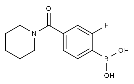 2-FLUORO-4-(PIPERIDINE-1-CARBONYL)PHENYLBORONIC ACID Structure