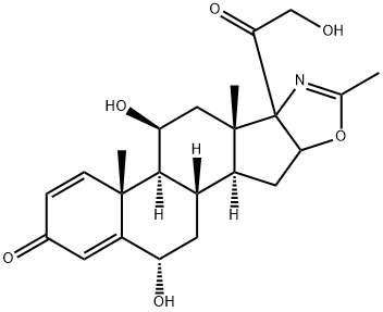 (6a,11,16)-Trihydroxy-2'-methyl-5'H-pregna-1,4-dieno[17,16-d]oxazole-3,20-dione Structure