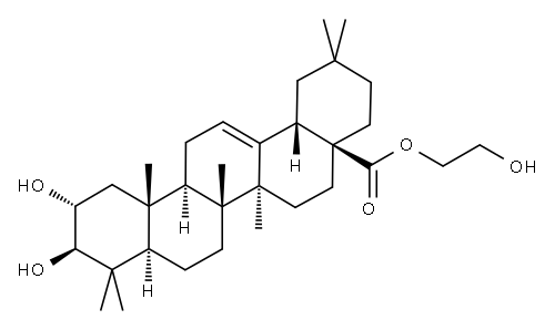 (2α,3β)-2,3-Dihydroxy-olean-12-en-28-oic acid 2-hydroxyethyl ester, Structure
