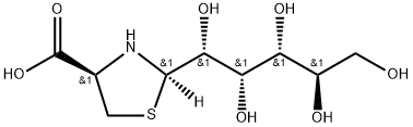 2-(D-GLUCO-PENTYLHYDROXYPENTYL)-4(R)-1,3-THIAZOLIDINE-4-CARBOXYLIC ACID Structure