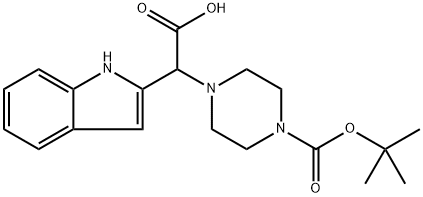 1-BOC-4-[CARBOXY-(1H-INDOL-2-YL)-METHYL]-PIPERAZINE Structure