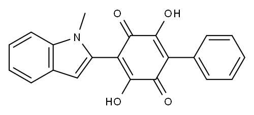 2,5-DIHYDROXY-3-(1-METHYL-1H-INDOL-2-YL)-6-PHENYL-[1,4]BENZOQUINONE Structure