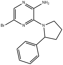 5-BROMO-3-(2-PHENYL-PYRROLIDIN-1-YL)-PYRAZIN-2-YLAMINE Structure