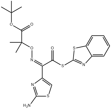 2-Mercaptobenzothiazolyl-(Z)-(2-aminothiazol-4-yl)-2-(tert-butoxycarbonyl) isopropoxyiminoacetate Structure