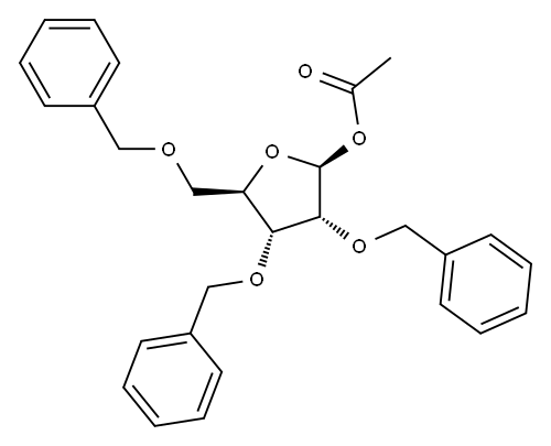 1-O-ACETYL-2,3,5-TRI-O-BENZOYL-BETA-D-RIBOFURANOSE Structure