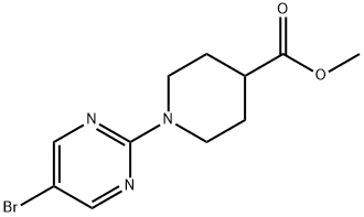 METHYL 1-(5-BROMOPYRIMIDIN-2-YL)PIPERIDINE-4-CARBOXYLATE Structure