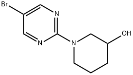 1-(5-BROMOPYRIMIDIN-2-YL)-3-PIPERIDINOL Structure
