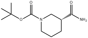 1-PIPERIDINECARBOXYLIC ACID, 3-(AMINOCARBONYL)-, 1,1-DIMETHYLETHYL ESTER, (3R)- Structure