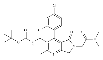 [4-(2,4-Dichlorophenyl)-6-dimethylcarbamoylmethyl-2-methyl-5-oxo-6,7-dihydro-5H-pyrrolo[3,4-b]pyridin-3-ylmethyl]carbamic acid tert-butyl ester Structure