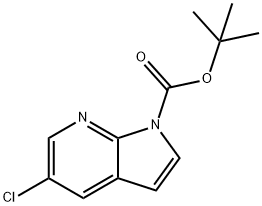 5-CHLORO-PYRROLO[2,3-B]PYRIDINE-1-CARBOXYLICACIDTERT-BUTYLESTER Structure
