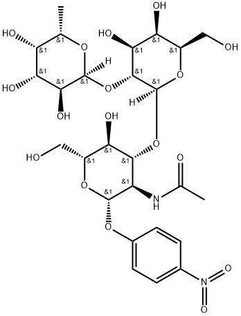 4-Nitrophenyl2-acetamido-2-deoxy-3-O-[2-O-(a-L-fucopyranosyl)-b-D-galactopyranosyl]-b-D-glucopyranoside Structure