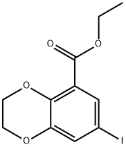 7-Iodo-2,3-dihydrobenzo[1,4]dioxine-5-carboxylic acid ethyl ester Structure