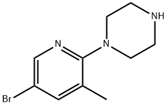 5-BROMO-2-(PIPERAZIN-1-YL)-3-METHYLPYRIDINE Structure