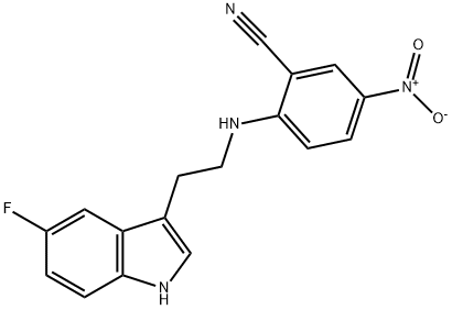 2-{[2-(5-fluoro-1H-indol-3-yl)ethyl]amino}-5-nitrobenzonitrile Structure