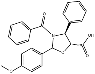 (4S,5R)-3-Benzoyl-2-(4-methoxyphenyl)-4-phenyl-5-oxazolidinecarboxylic acid Structure