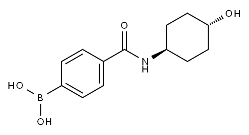 trans-4-Hydroxycyclohexyl 4-boronobenzamide Structure