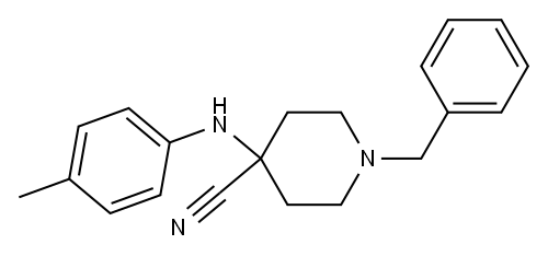 1-benzyl-4-(p-toluidino)piperidine-4-carbonitrile  Structure