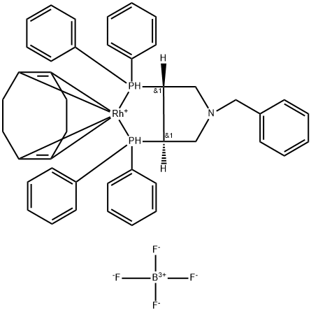 (+)-(3R,4R)-BIS(DIPHENYLPHOSPHINO)-1-BENZYLPYRROLIDINE(1,5-CYCLOOCTADIENE)RHODIUM (I) TETRAFLUOROBORATE Structure
