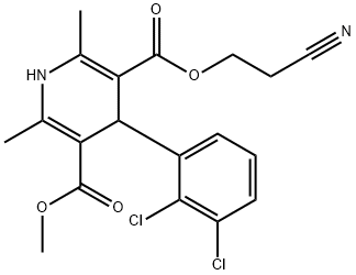 4-(2,3-Dichloro-phenyl)-2,6-dimethyl-1,4-dihydro-pyridine-3,5-dicarboxylic acid 3-(2-cyano-ethyl) ester 5-methyl ester Structure