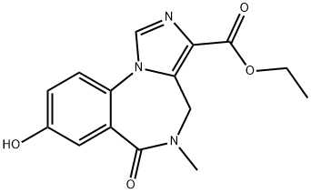 4H-Imidazo[1,5-a][1,4]benzodiazepine-3-carboxylicacid, 5,6-dihydro-8-hydroxy-5-methyl-6-oxo-, ethyl ester Structure