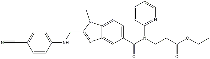 3-[[[2-[[(4-Cyanophenyl)amino]methyl]-1-methyl-1H-benzimidazol-5-yl]carbonyl]pyridin-2-ylamino]propionic acid ethyl ester Structure