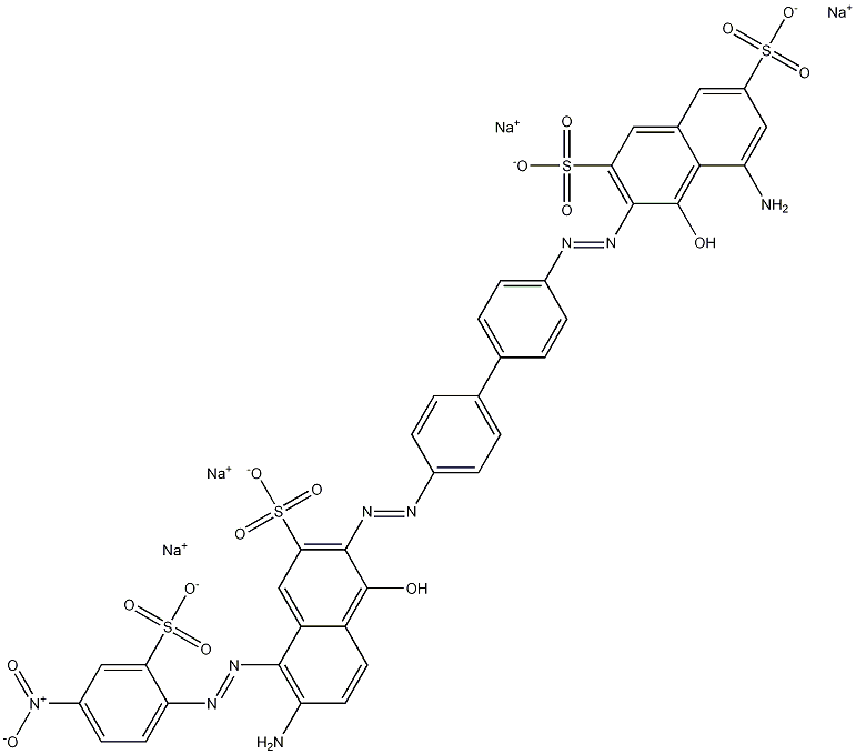5-Amino-3-[[4'-[[6-amino-1-hydroxy-5-[(4-nitro-2-sulfophenyl)azo]-3-sulfo-2-naphtyl]azo]-1,1'-biphenyl-4-yl]azo]-4-hydroxy-2,7-naphthalenedisulfonic acid tetrasodium salt Structure