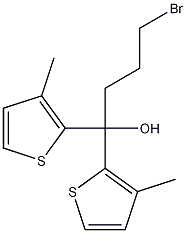 4-Bromo-1,1-bis-(3-methyl-thiophen-2-yl)-butan-1-ol ,97% Structure