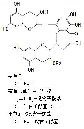 红茶中的茶黄素类化合物结构式