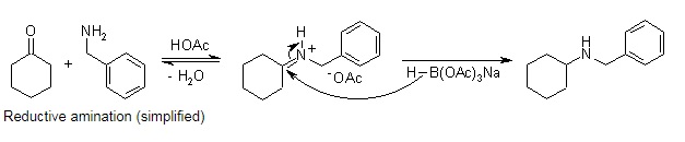 Reductive amination (simplified)