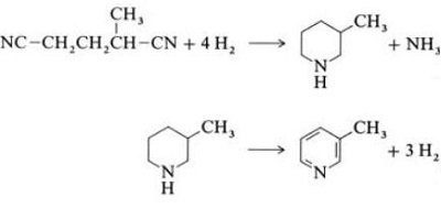 Synthesis of 2-methylpyridine from Dinitriles