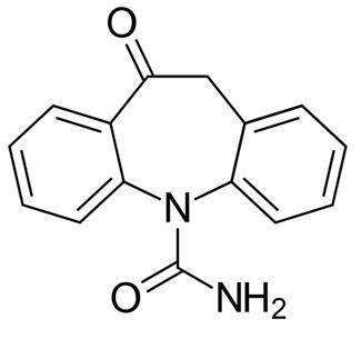 The chemical structure of Oxcarbazepine