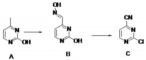 2-氯-4-氰基嘧啶合成路线