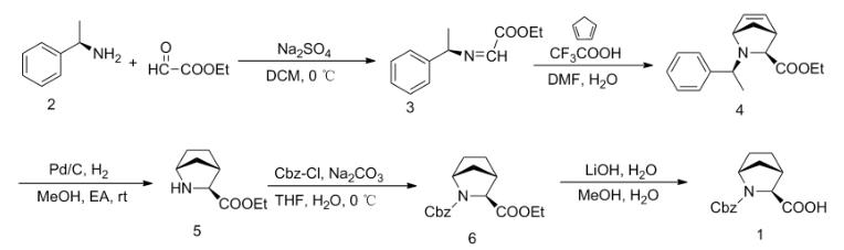 (1R,3S,4S)-N-叔丁氧羰基-2-氮杂双环[2.2.1]庚烷-3-羧酸的合成