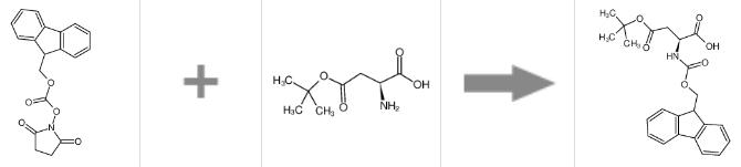 Fmoc-L-天冬氨酸 beta-叔丁酯的合成反应式