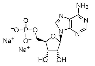 5'-腺嘌呤核苷酸二钠盐的化学结构式