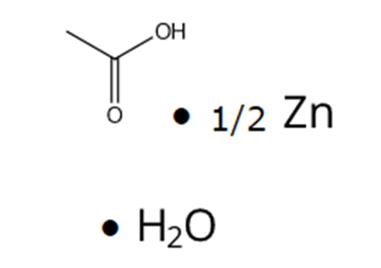 图1 乙酸锌二水合物的结构式。