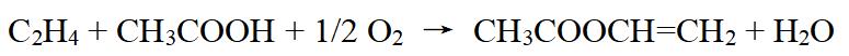 chemical reaction formula of Vinyl acetate.png
