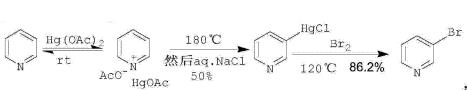 3-乙酰氧汞吡啶进一步溴化转化为3-溴吡啶