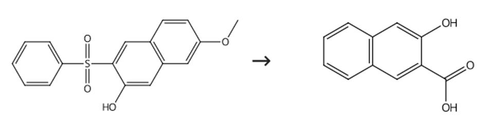 图1 2-羟基-3-萘甲酸的制备路线