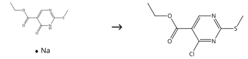 图2 4-氯-2-甲硫基嘧啶-5-羧酸乙酯的合成路线