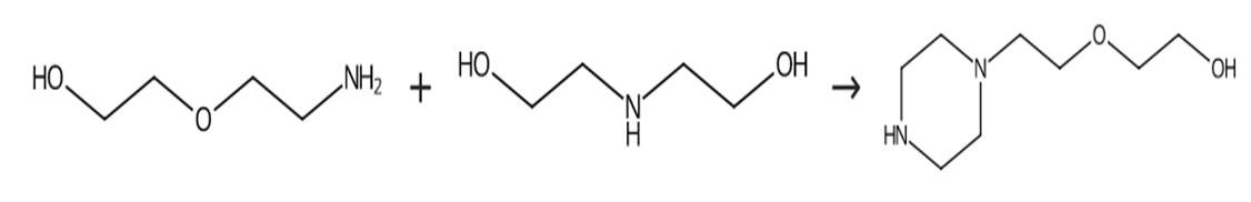 图1 1-[2-(2-羟基乙氧基)乙基]哌嗪的合成路线