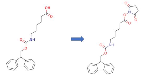 芴甲氧羰酰基-6-氨基己酸的缩合反应