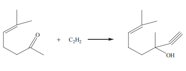 3,7-dimethyloct-6-en-1-yn-3-ol synthesis