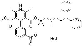 CAS 登录号：132866-11-6, 盐酸乐卡地平, 1,4-二氢-2,6-二甲基-4-(3-硝基苯基)-3,5-吡啶二羧酸 2-[(3,3-二苯丙基)甲基氨基]-1,1-二甲基乙基甲酯盐酸盐