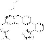 CAS 登录号：247257-48-3, 非马沙坦, 2-丁基-5-二甲基氨基硫代甲酰甲基-6-甲基-3-[[2'-(1H-四唑-5-基)联苯-4-基]甲基]嘧啶-4(3H)-酮