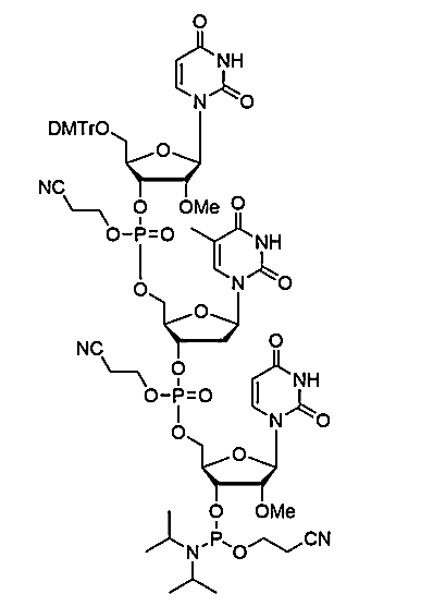 [5'-O-DMTr-2'-OMe-U](pCyEt)[2'-dT](pCyEt)[2'-OMe-U-3'-CE-Phosphoramidite]