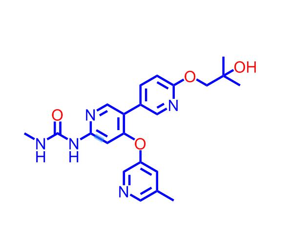 1-(6'-(2-羟基-2-甲基丙氧基)-4-((5-甲基吡啶-3-基)氧基)-[3,3'-联吡啶]-6-基)-3-甲基脲1442684-77-6
