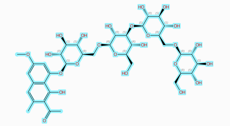 决明柯酮四葡糖苷，245724-10-1，Torachrysone tetraglucoside。