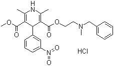 CAS 登录号：54527-84-3, 盐酸尼卡地平, 2,6-二甲基-4-(3-硝基苯基)-1,4-二氢-3,5-吡啶二羧酸 2-[甲基(苄基)氨基]乙基甲基酯盐酸盐